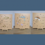 Coffret de trois horloges Licorne